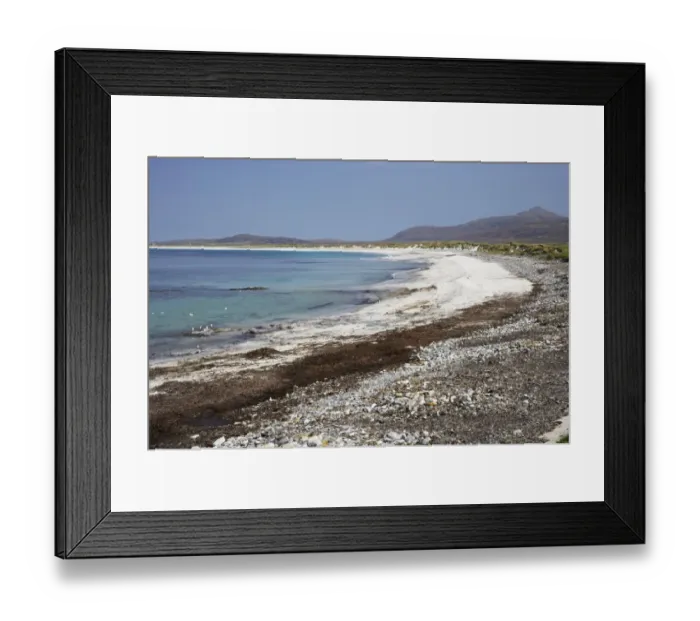 Framed Print : View of white sand beach, South Uist, Outer Hebrides, Scotland Framed Print : View of white sand beach, South Uist, Outer Hebrides, Scotland
