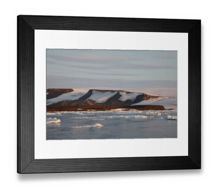 Framed Print : View of coastal ice floes, with mountains in background, Spitsbergen, Svalbard, august Framed Print : View of coastal ice floes, with mountains in background, Spitsbergen, Svalbard, august