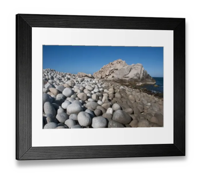 Framed Print : Pebbles on beach, Cabo Pulmo National Marine Park, Baja California Sur, Mexico, march