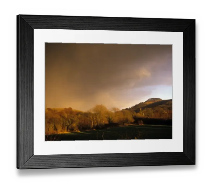 Framed Print : Hail Storm moving over Chanctonbury Ring, Sussex