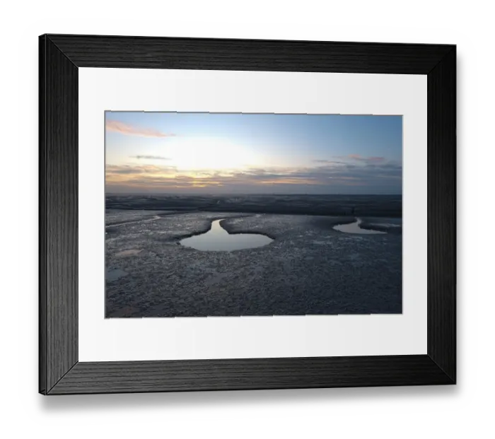 Framed Print : View of mudflats at low tide, The Wash, Snettisham, Norfolk, England, november Framed Print : View of mudflats at low tide, The Wash, Snettisham, Norfolk, England, november
