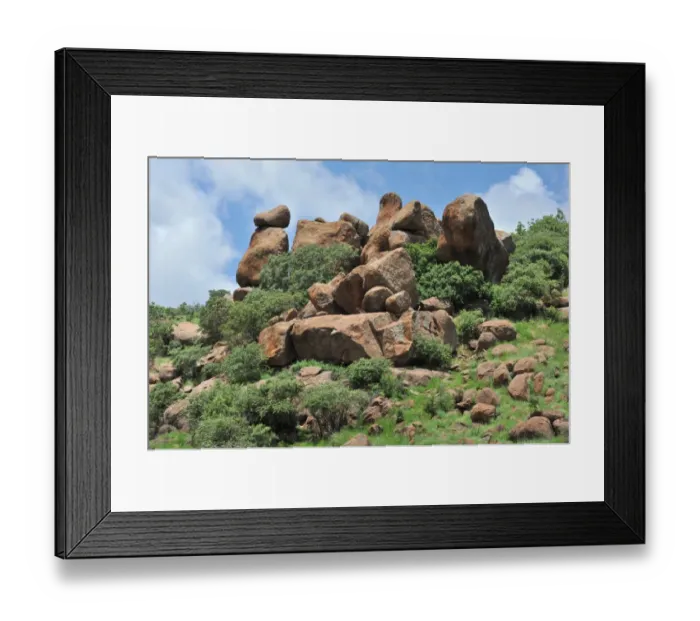 Framed Print : Boulders in lowveld habitat, Pilanesberg N. P. North West Province, South Africa Framed Print : Boulders in lowveld habitat, Pilanesberg N. P. North West Province, South Africa