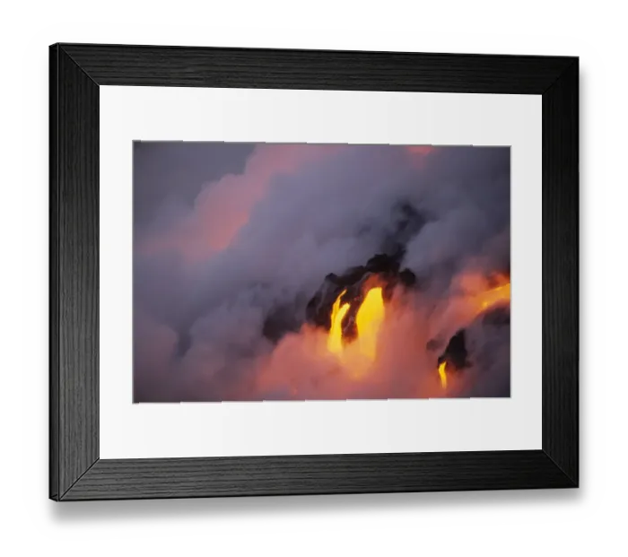 Framed Print : Lava flowing into ocean, Puu Oo Vent, Kilauea Volcano, Volcanoes N. P. Big Island, Hawaii Framed Print : Lava flowing into ocean, Puu Oo Vent, Kilauea Volcano, Volcanoes N. P. Big Island, Hawaii