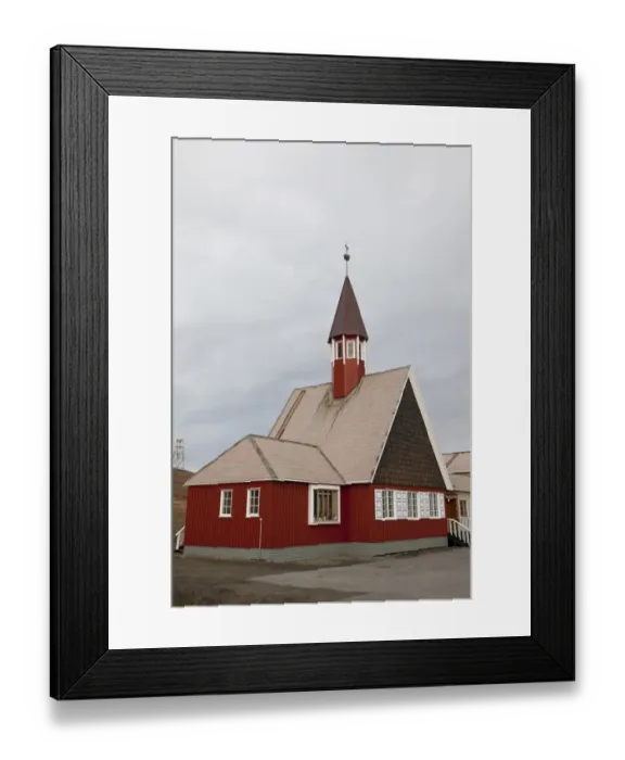 Framed Print : Wooden church in town, worlds most northerly town, Longyearbyen, Spitsbergen, Svalbard, september Framed Print : Wooden church in town, worlds most northerly town, Longyearbyen, Spitsbergen, Svalbard, september