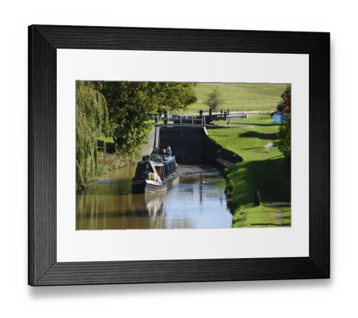 Framed Print : Narrowboat leaving canal lock, built from iron because of sandy soil conditions, Beeston Iron Lock Framed Print : Narrowboat leaving canal lock, built from iron because of sandy soil conditions, Beeston Iron Lock