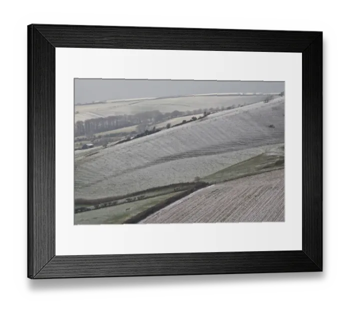 Framed Print : Rime frost, on hillside in rural landscape, Dorset, England, december Framed Print : Rime frost, on hillside in rural landscape, Dorset, England, december