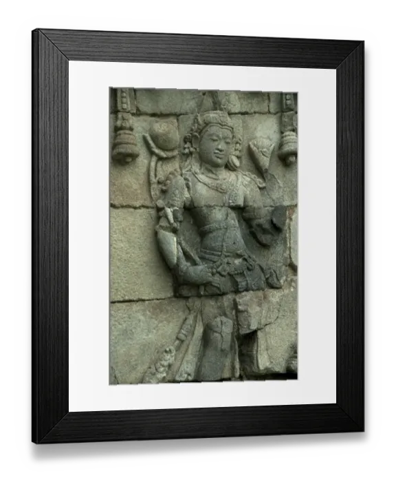 Framed Print : Reliefs on Buddhist temple walls, Plaosan Lor, Candi Plaosan, Prambanan District, Central Java, Indonesia Framed Print : Reliefs on Buddhist temple walls, Plaosan Lor, Candi Plaosan, Prambanan District, Central Java, Indonesia