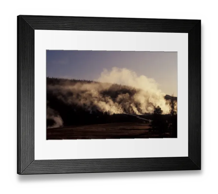 Framed Print : Mist Early morning mist at Old Faithfull, Yellowstone National Park Framed Print : Mist Early morning mist at Old Faithfull, Yellowstone National Park