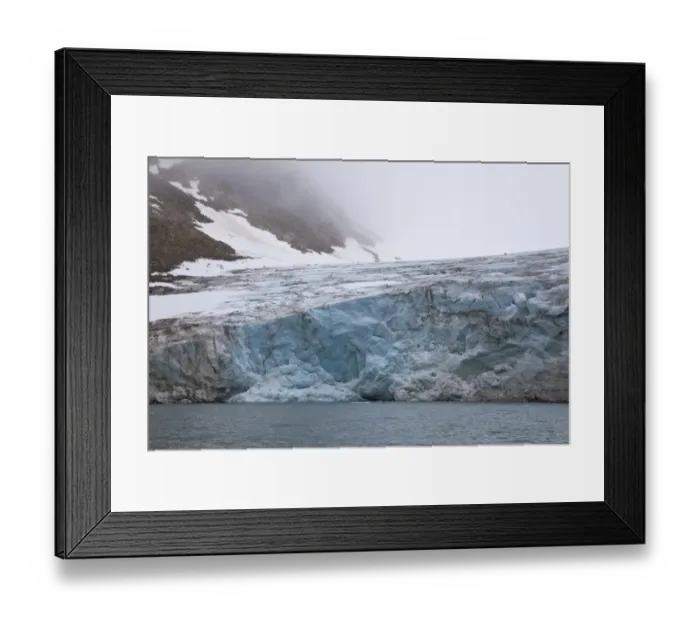 Framed Print : View of coastal glacier terminus, Spitsbergen, Svalbard, september