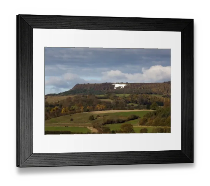 Framed Print : Kilburn White Horse hill figure on hillside, near Kilburn, Vale of York, North Yorkshire, England, november Framed Print : Kilburn White Horse hill figure on hillside, near Kilburn, Vale of York, North Yorkshire, England, november