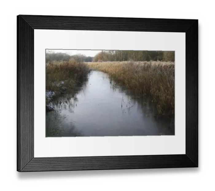 Framed Print : Ice covered river, in river valley fen, River Waveney, Redgrave and Lopham Fen N. N. R Framed Print : Ice covered river, in river valley fen, River Waveney, Redgrave and Lopham Fen N. N. R