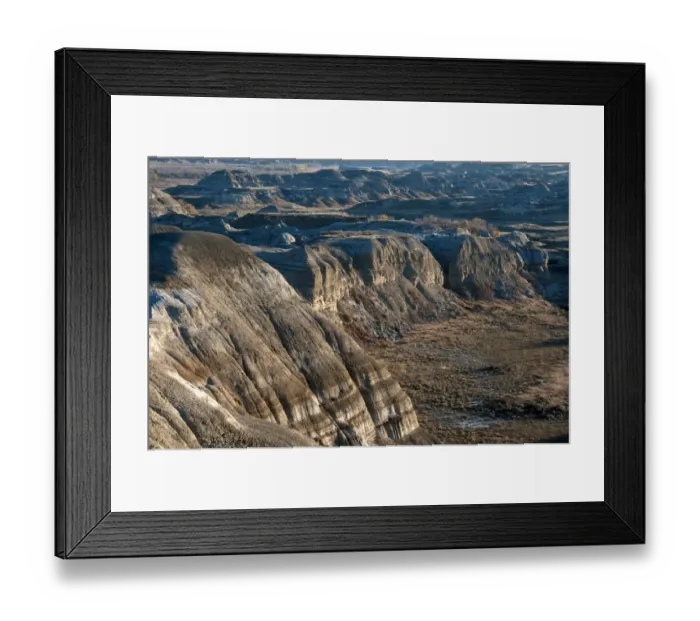 Framed Print : View of badlands habitat, Dinosaur Provincial Park, Alberta, Canada, october Framed Print : View of badlands habitat, Dinosaur Provincial Park, Alberta, Canada, october