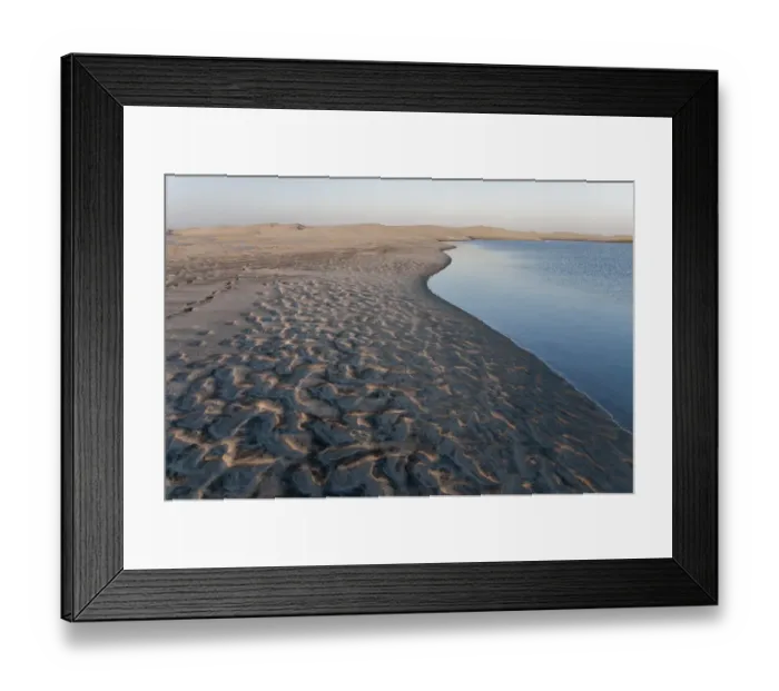 Framed Print : View of sand dunes and coastline, Laguna Ojo de Liebre (Scammons Lagoon), Parque Natural de la Ballena Gris Framed Print : View of sand dunes and coastline, Laguna Ojo de Liebre (Scammons Lagoon), Parque Natural de la Ballena Gris