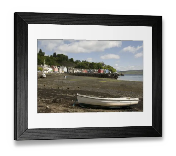 Framed Print : View of boats in harbour of coastal town at low tide, Tobermory, Tobermory Bay, Isle of Mull, Inner Hebrides, Scotland Framed Print : View of boats in harbour of coastal town at low tide, Tobermory, Tobermory Bay, Isle of Mull, Inner Hebrides, Scotland