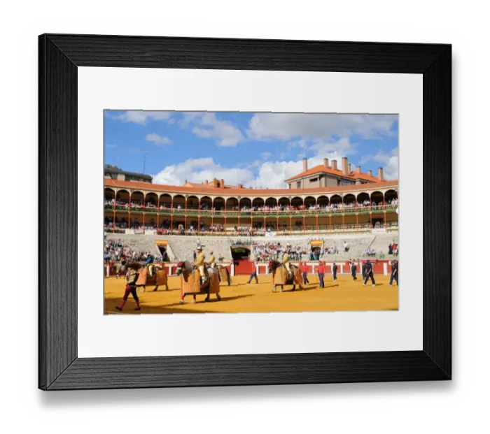 Framed Print : Bullfighting, Picadors parading in bullring at beginning of event, Spain, september Framed Print : Bullfighting, Picadors parading in bullring at beginning of event, Spain, september