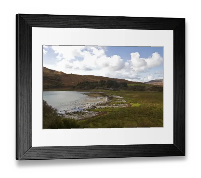Framed Print : Looking west over Tarbert bay on the isle of Jura Scotland Framed Print : Looking west over Tarbert bay on the isle of Jura Scotland