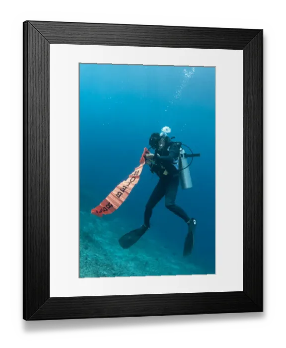 Framed Print : Diver inflating Diver Below safety sausage, Tugu, Nusa Penida, Bali, Lesser Sunda Islands, Indonesia Framed Print : Diver inflating Diver Below safety sausage, Tugu, Nusa Penida, Bali, Lesser Sunda Islands, Indonesia