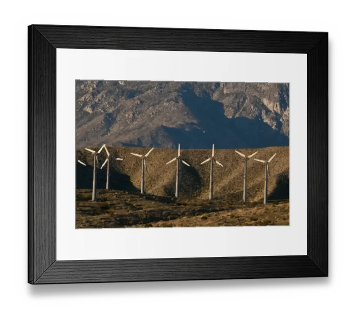 Framed Print : Wind turbine generators in desert, San Gorgonio Pass Wind Farm, Palm Springs, California, U. S. A Framed Print : Wind turbine generators in desert, San Gorgonio Pass Wind Farm, Palm Springs, California, U. S. A