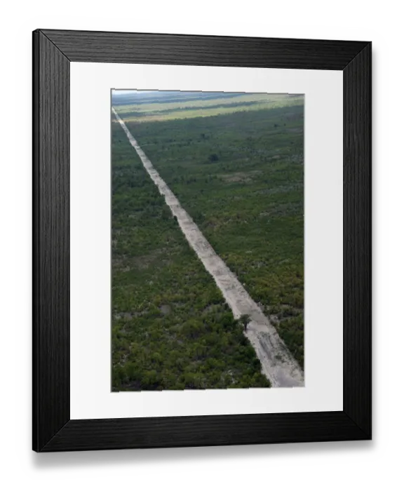 Framed Print : Aerial view of boundary line running through Okavango Park Framed Print : Aerial view of boundary line running through Okavango Park