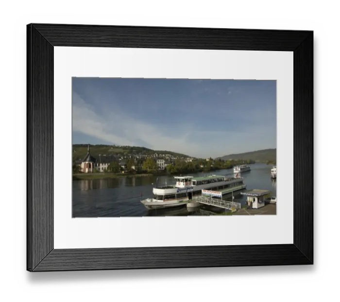 Framed Print : View of tourist boats on river, River Mosel, Bernkastel, Rhineland-Palatinate, Germany Framed Print : View of tourist boats on river, River Mosel, Bernkastel, Rhineland-Palatinate, Germany
