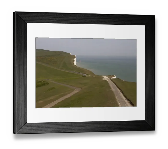Framed Print : Beachy Head looking east towards Eastbourne. This is a chalk headland on the south coast of England Framed Print : Beachy Head looking east towards Eastbourne. This is a chalk headland on the south coast of England