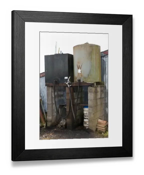 Framed Print : Diesel fuel storage tanks on farm, England, june Framed Print : Diesel fuel storage tanks on farm, England, june