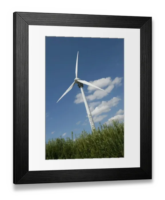Framed Print : Wind turbine at ecotech centre, Swaffham, Norfolk, England, august Framed Print : Wind turbine at ecotech centre, Swaffham, Norfolk, England, august
