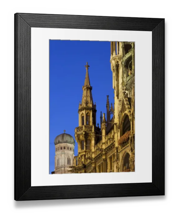 Framed Print : City hall and church at night, New City Hall, Frauenkirche, Marienplatz, Munich, Bavaria, Germany, august Framed Print : City hall and church at night, New City Hall, Frauenkirche, Marienplatz, Munich, Bavaria, Germany, august