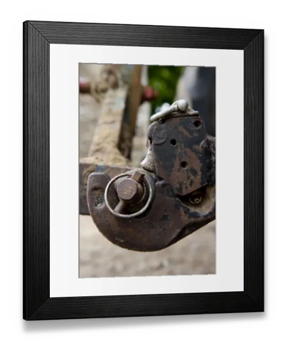 Framed Print : Close-up of lift arms on farm tractor, Cumbria, England, august Framed Print : Close-up of lift arms on farm tractor, Cumbria, England, august