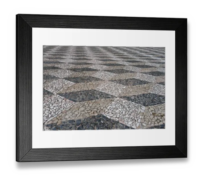 Framed Print : Close-up of patterned cobbled surface in town square, Elvas, Portalegre District, Alentejo, Portugal, april Framed Print : Close-up of patterned cobbled surface in town square, Elvas, Portalegre District, Alentejo, Portugal, april