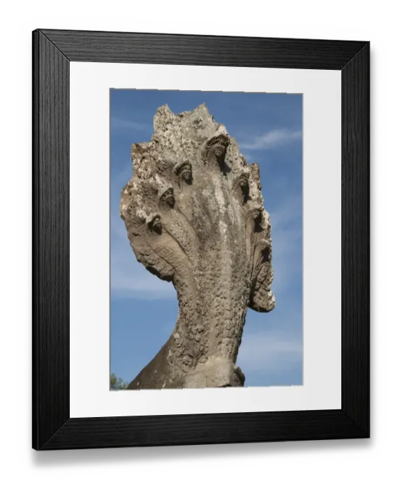 Framed Print : Seven-headed Naga sculpture at end of walkway in Khmer temple, Angkor Wat, Siem Riep, Cambodia Framed Print : Seven-headed Naga sculpture at end of walkway in Khmer temple, Angkor Wat, Siem Riep, Cambodia