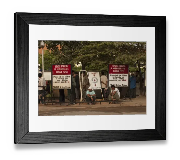 Framed Print : Signs warning about outbreak of haemorrhagic dengue fever, Childrens Hospital Kantha Bopha III (Jayavarman VII) Framed Print : Signs warning about outbreak of haemorrhagic dengue fever, Childrens Hospital Kantha Bopha III (Jayavarman VII)