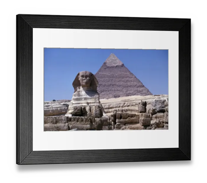Framed Print : Egypt. Archeaology Gizeh - Sphinx & Pyramids of Chephren Framed Print : Egypt. Archeaology Gizeh - Sphinx & Pyramids of Chephren