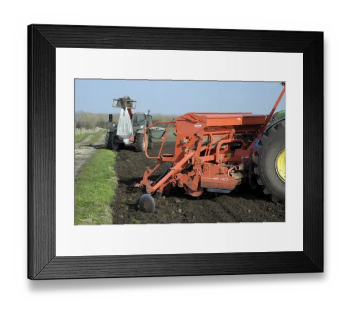 Framed Print : Seed drill and telehandler with bag of seed, drilling Westminster spring barley, Pilling, Lancashire, England, march Framed Print : Seed drill and telehandler with bag of seed, drilling Westminster spring barley, Pilling, Lancashire, England, march