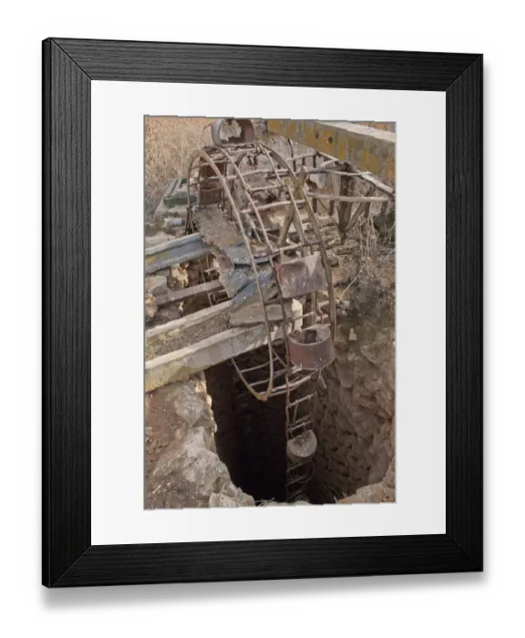 Framed Print : Disused well on vineyard, La Mancha, Spain, february Framed Print : Disused well on vineyard, La Mancha, Spain, february