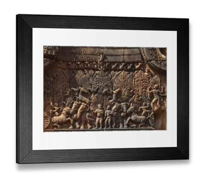 Framed Print : Bas-relief of episode from Mahabarata, in Khmer Hindu temple, Banteay Srei, Angkor, Siem Riep, Cambodia Framed Print : Bas-relief of episode from Mahabarata, in Khmer Hindu temple, Banteay Srei, Angkor, Siem Riep, Cambodia