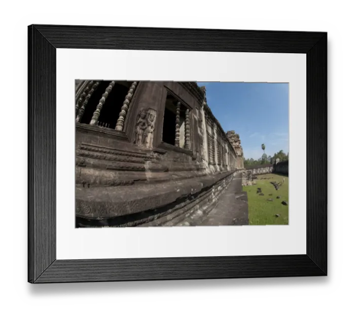 Framed Print : Bas-relief of Apsaras (dancing girls) on wall of Khmer temple, Angkor Wat, Siem Riep, Cambodia