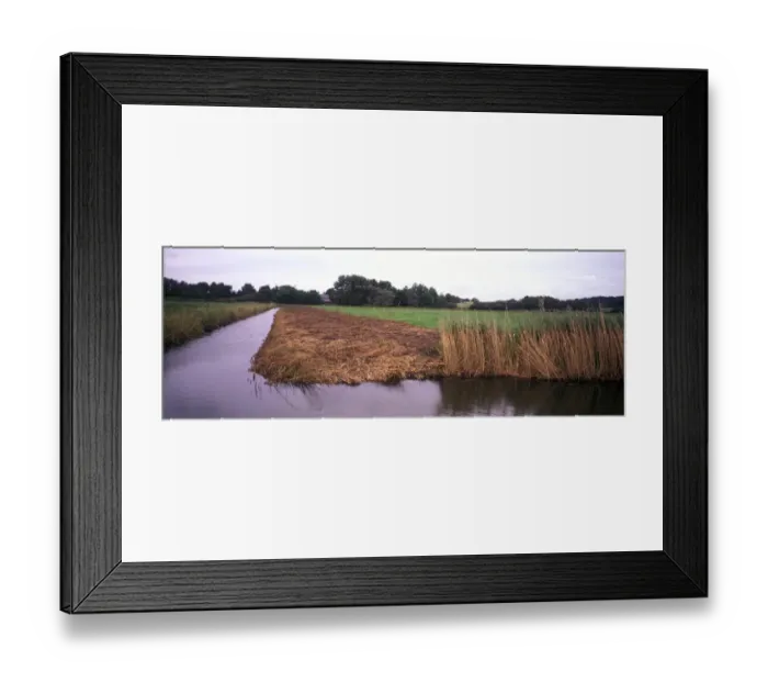 Framed Print : Conservation - Reserves - Cleared Dyke at Hazelwood Marshes - Suffolk Wildlife Trust