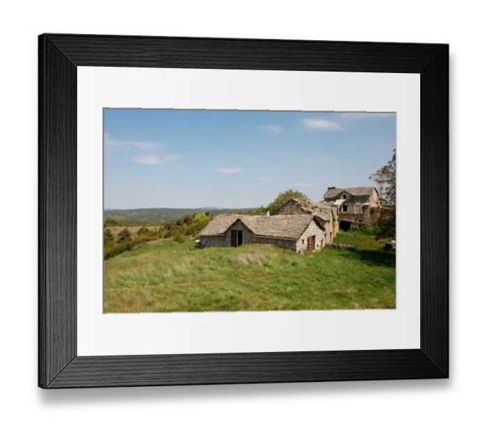 Framed Print : View of typical farm buildings, Causse Mejean, Aveyron, Midi-Pyrenees, France, may Framed Print : View of typical farm buildings, Causse Mejean, Aveyron, Midi-Pyrenees, France, may