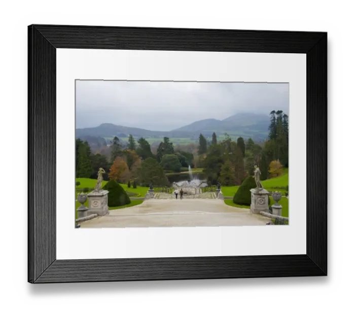 Framed Print : View of landscaped gardens of country estate, Powerscourt House, Enniskerry, County Wicklow, Ireland, november Framed Print : View of landscaped gardens of country estate, Powerscourt House, Enniskerry, County Wicklow, Ireland, november