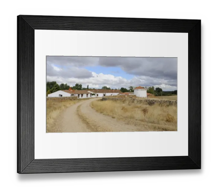 Framed Print : Typical Finca, rural building complex with Palomar pigeon house in dehesa, Salamanca, Castile and Leon, Spain Framed Print : Typical Finca, rural building complex with Palomar pigeon house in dehesa, Salamanca, Castile and Leon, Spain