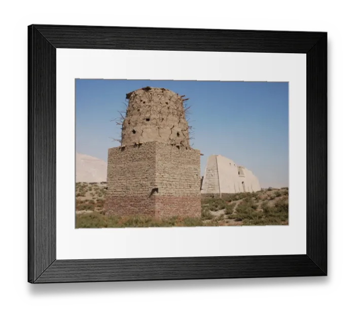 Framed Print : Traditional mud dovecot, with pylon (monumental gateway) of temple in background Framed Print : Traditional mud dovecot, with pylon (monumental gateway) of temple in background