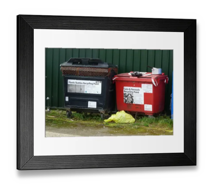Framed Print : recycle wheelie bins Framed Print : recycle wheelie bins
