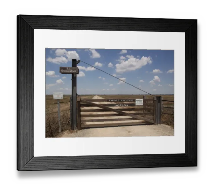 Framed Print : One of many park gates into the Coto Donana national Park Spain Framed Print : One of many park gates into the Coto Donana national Park Spain