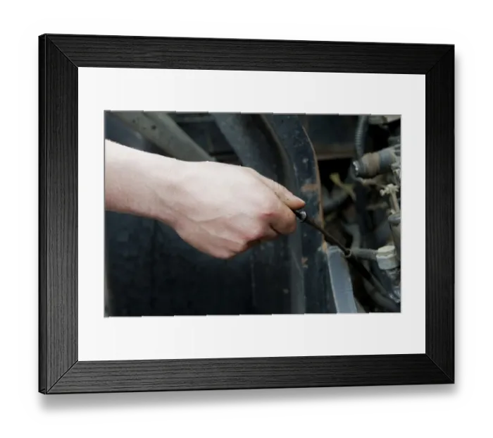 Framed Print : Checking oil level in tractor engine using dipstick, England, october Framed Print : Checking oil level in tractor engine using dipstick, England, october