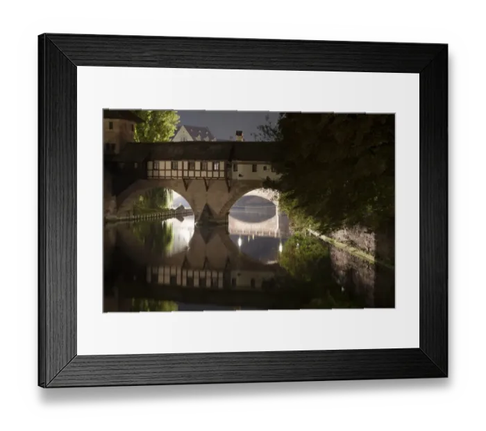 Framed Print : View of bridge over river in city at night, River Pregnitz, Nuremberg, Bavaria, Germany, september Framed Print : View of bridge over river in city at night, River Pregnitz, Nuremberg, Bavaria, Germany, september