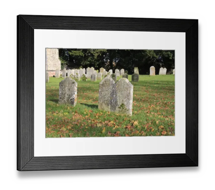 Framed Print : Headstones in church graveyard, with fallen leaves on grass, St. Marys Church, Mendlesham, Suffolk, England, november Framed Print : Headstones in church graveyard, with fallen leaves on grass, St. Marys Church, Mendlesham, Suffolk, England, november