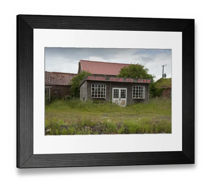 Framed Print : Disused farm shop, Haxey, Isle of Axholme, Lincolnshire, England, june Framed Print : Disused farm shop, Haxey, Isle of Axholme, Lincolnshire, England, june