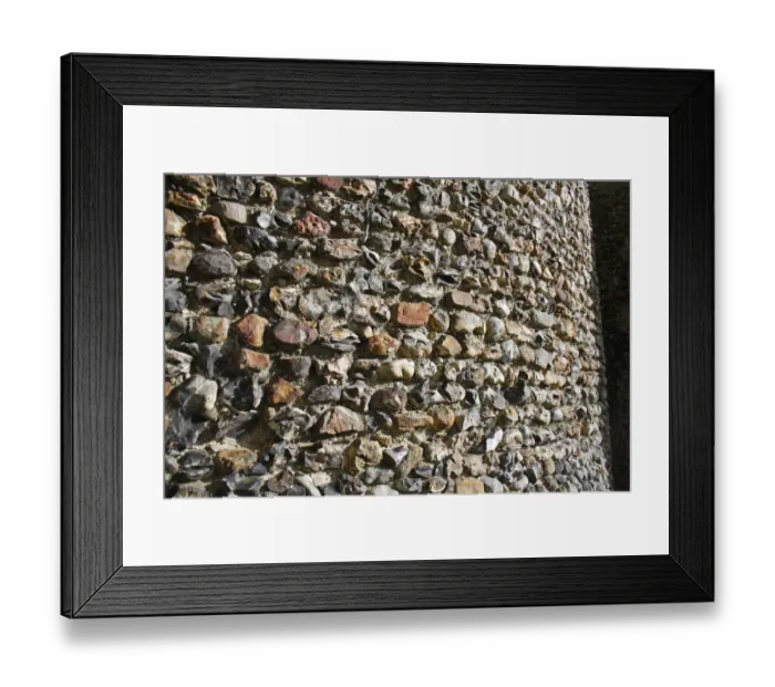 Framed Print : Close-up of flint walls of Norman round-tower, largest Norman round-tower in country, St Framed Print : Close-up of flint walls of Norman round-tower, largest Norman round-tower in country, St