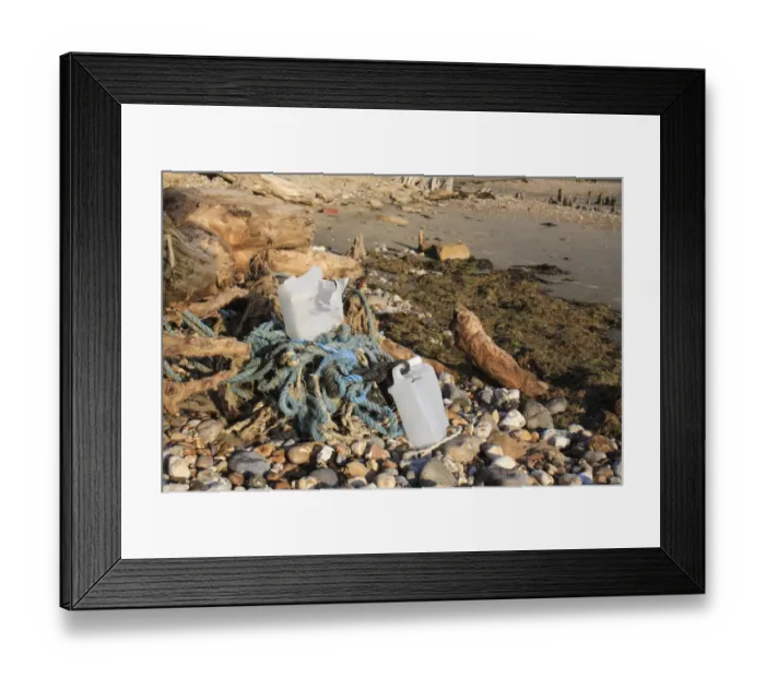 Framed Print : Fishing rubbish on beach at low tide, Bembridge, Isle of Wight, England, june Framed Print : Fishing rubbish on beach at low tide, Bembridge, Isle of Wight, England, june